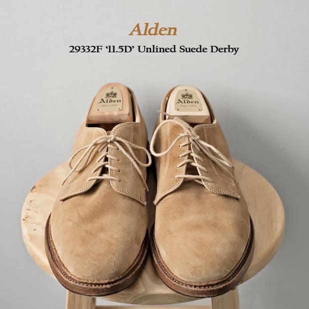 알든 29332F 언라인드 스웨이드 더비 11.5D