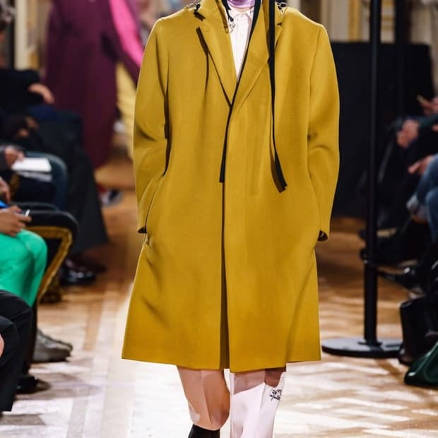 [44] 라프시몬스 19 fw 링 코트 머스타드