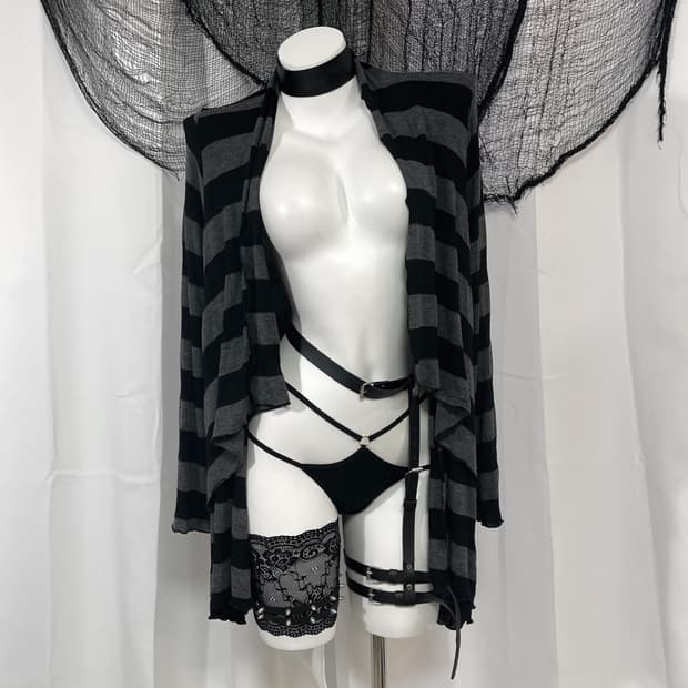stripe long cardigan