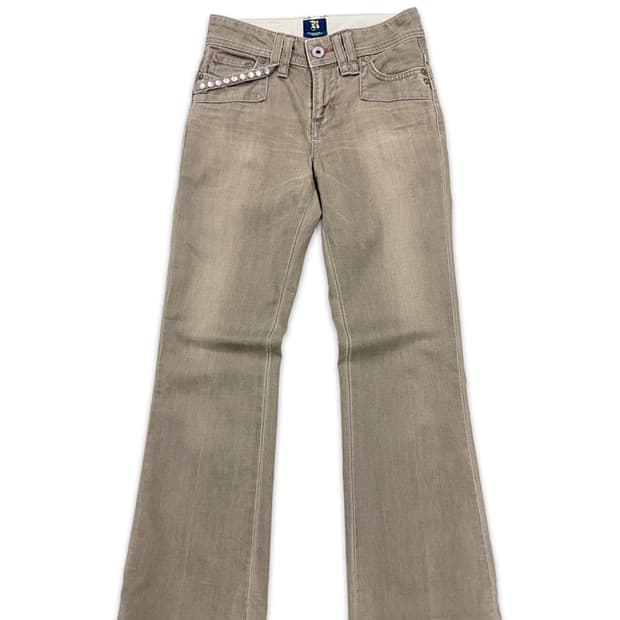 빈티지 EDWIN 베이지핑크 로루라이즈 부츠컷 팬츠