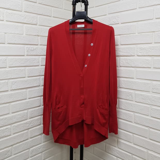 [L/66/정품] 브루넬로 쿠치넬리 레드 가디건
