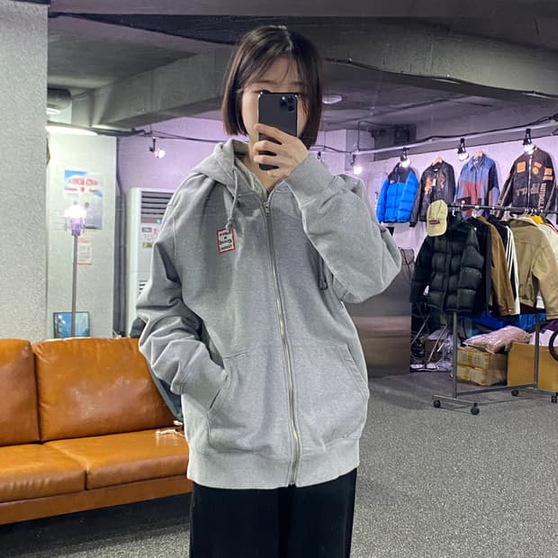 해브어 굿타임 박스로고 박시핏 후드 집업 B3507