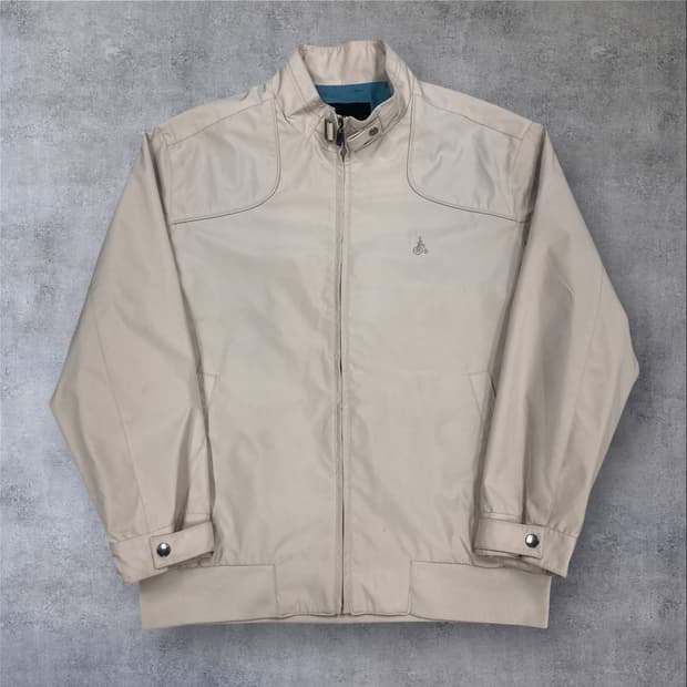 빈폴 아이보리 컬러 스몰 로고 헤링턴 자켓