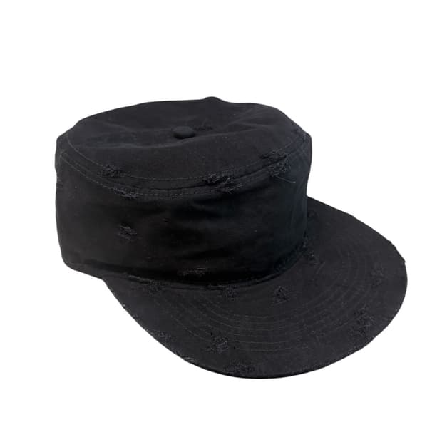 Distressed pillbox cap