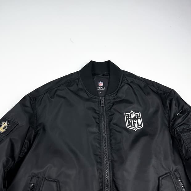 NFL 백로고 블랙 봄버 ma1 항공점퍼 자켓 (XL)