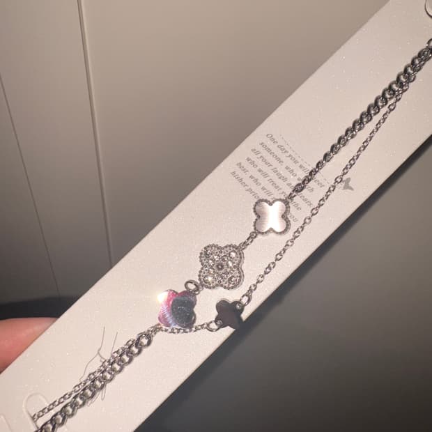 클로버 실버 팔찌 (새상품)