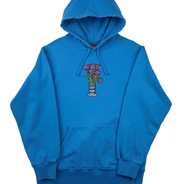 슈프림 플라워 후드 스웨트셔츠 브라이트 로얄