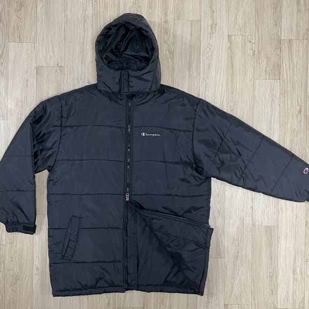 105) 90's 챔피온 재팬 립스톤 후드 미드패딩(RRL&LVC&폴로)