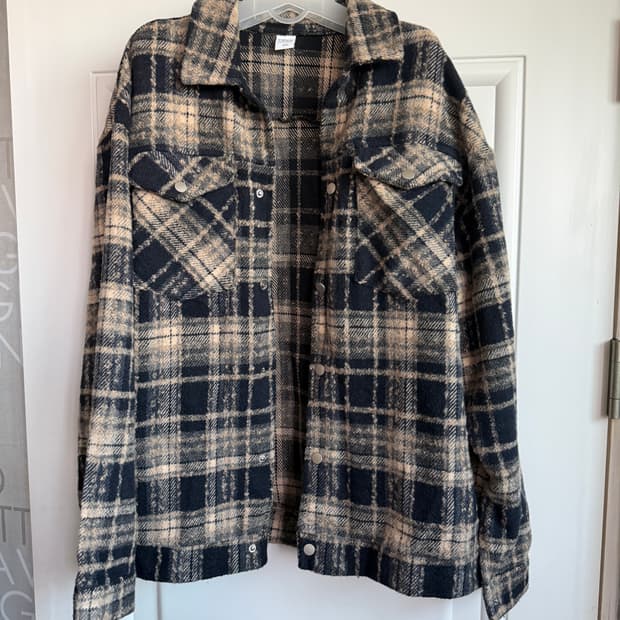 빈티지 체크 써멀 울 셔츠 