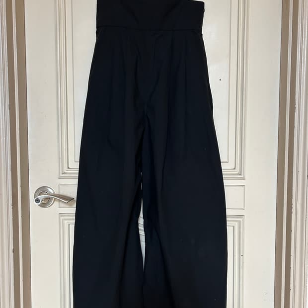 엔폴드 오버롤 디테일 와이드팬츠