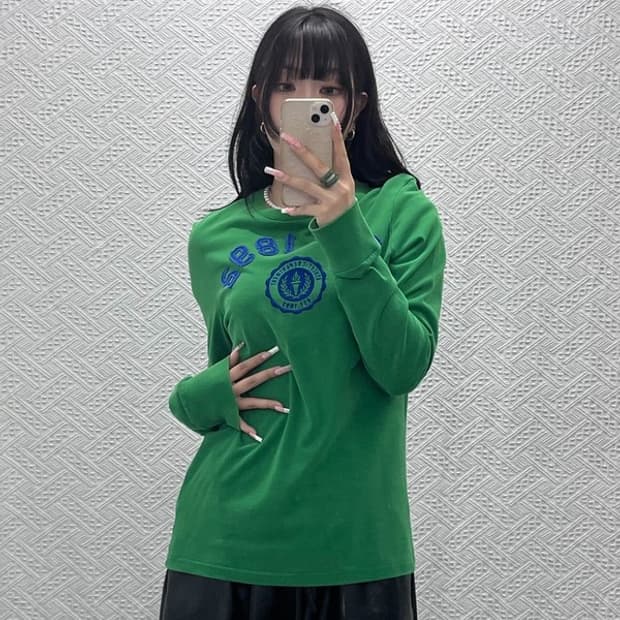 아베크롬비 빈티지 Y2K 레트로 딥그린 롱슬리브 M C12561