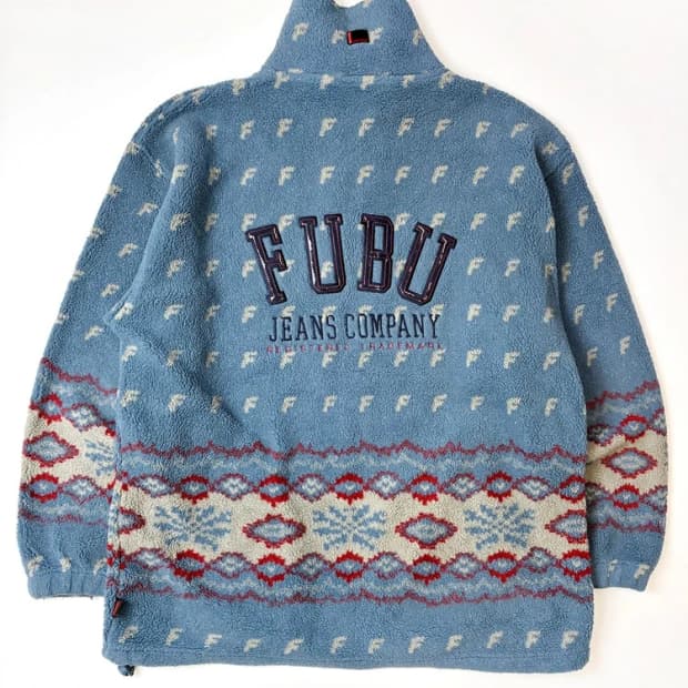 FUBU 후부 코위찬 패턴 반집업 플리스 후리스 PN4576