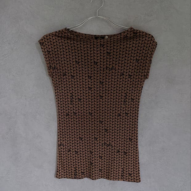Fendi All-Over FF Geometric Pattern Top