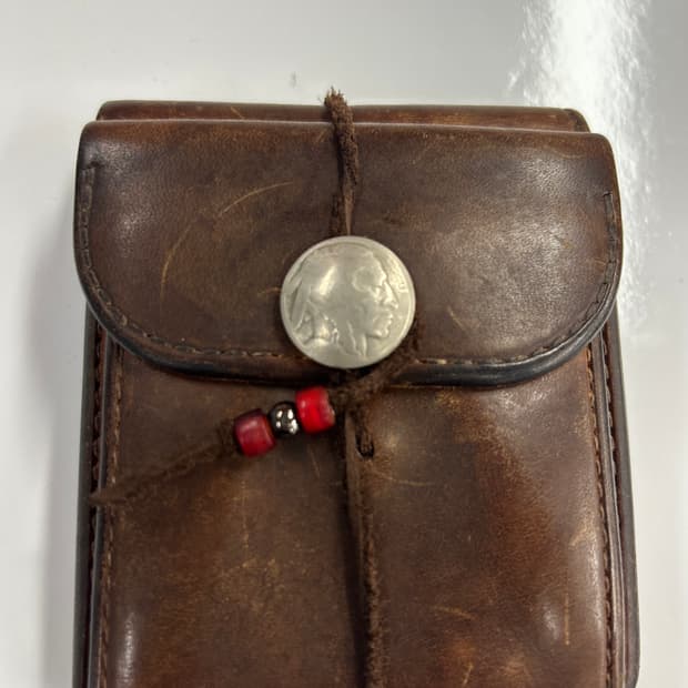 goros 고로스 다크브라운 콘초 새들레더 반지갑