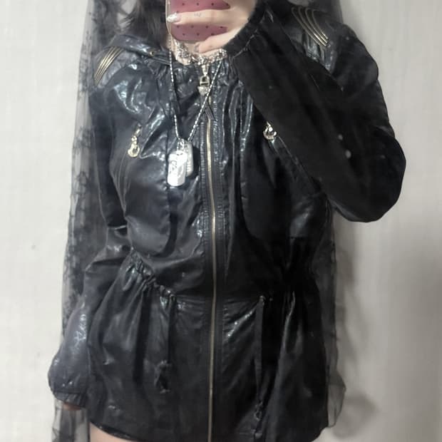 펑크 y2k 지퍼 포인트 자켓 
