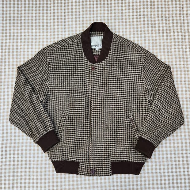 런던포그 하운드투스 패턴 봄버 자켓 남자100