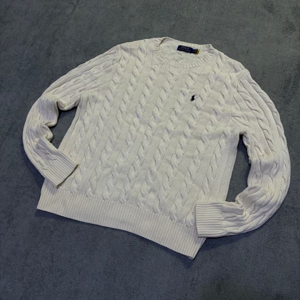 폴로 랄프로렌 케이블 니트 아이보리 L