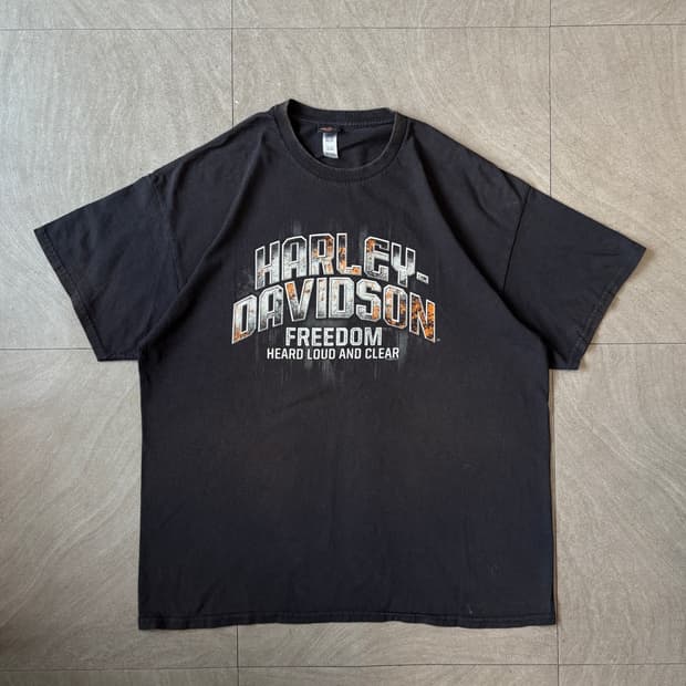할리데이비슨 정품 블랙 반팔 티셔츠 반팔티