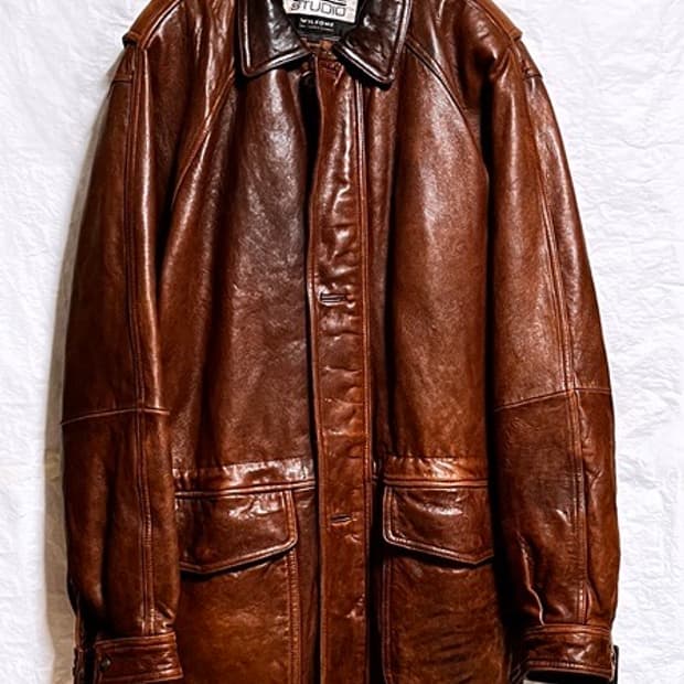 윌슨 루즈 xl 브라운 마호가니 가죽 자켓 코트 루즈핏