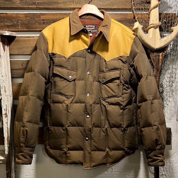 [XL]Sugar Cane 슈가케인 빈티지 썬페이딩 요크 다운 자켓