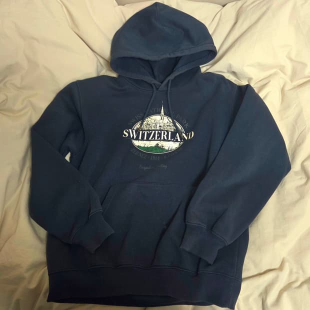 플리스 그래픽 스웨트후디