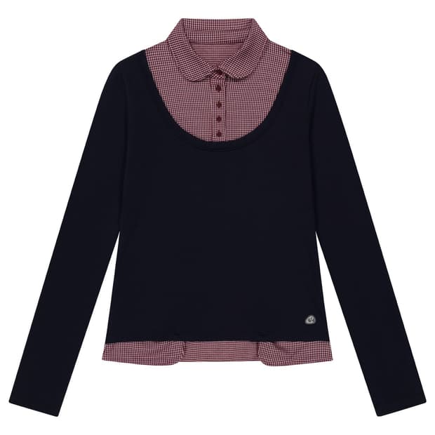 코이세이오 REVERSIBLE COLLAR LONGSLEEVES NAVY