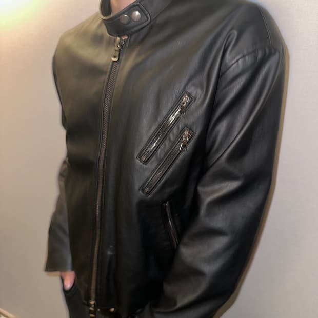 블랙 레더 라이더 자켓 