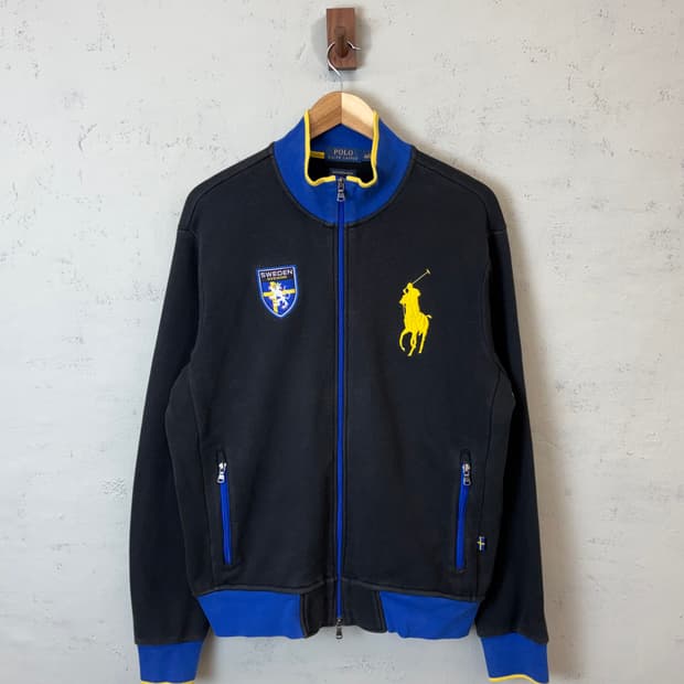 폴로랄프로렌 빅포니 스웨덴 로고 코튼 풀 집업 자켓