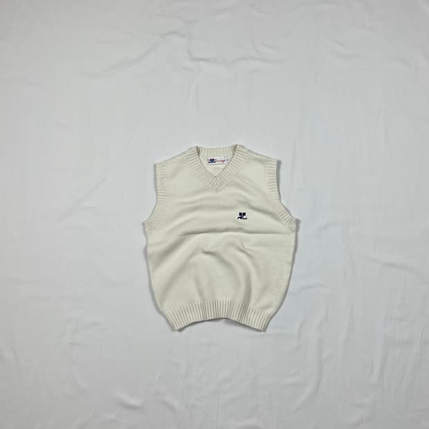 80’s 꾸레쥬 꾸레주 courreges 로고 니트 베스트 조끼