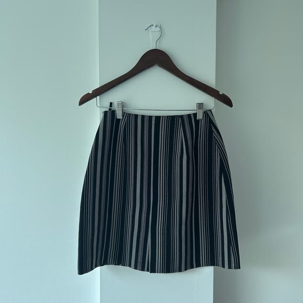 Black Stripe Mini Skirt /빈티지 미니 스커트