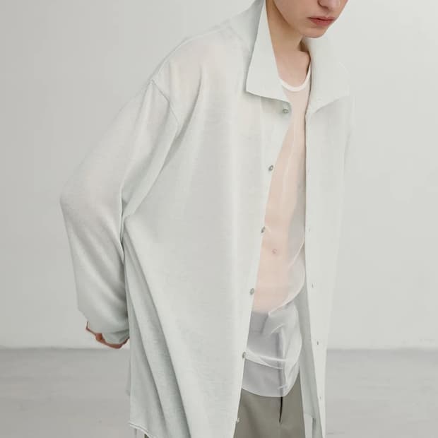 우마뭉 린넨 셔츠 Soft linen high neck shirts