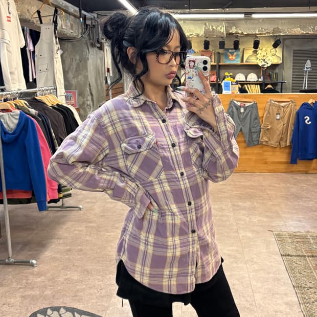 리바이스 연보라 체크 셔츠 #csz 4221