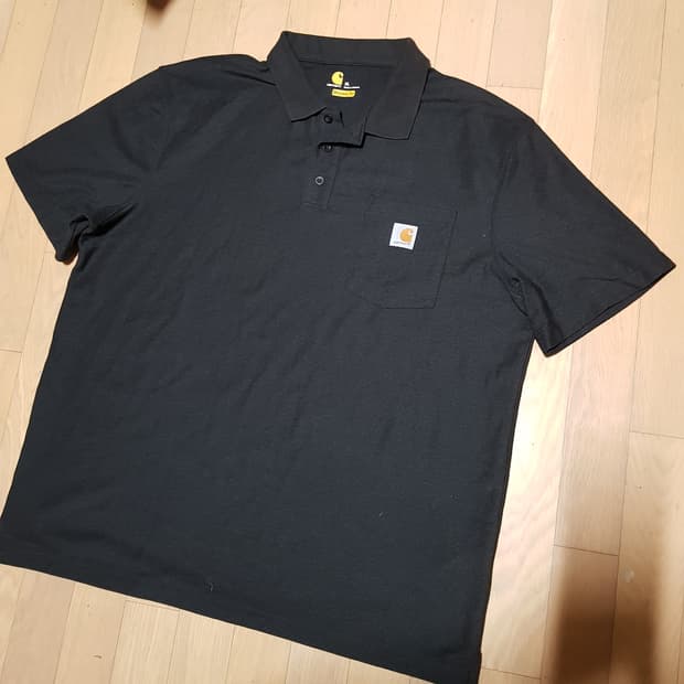 XL오버핏/ 신동품/ 칼하트 반팔 블랙폴로카라셔츠/421-3XL노/스투시