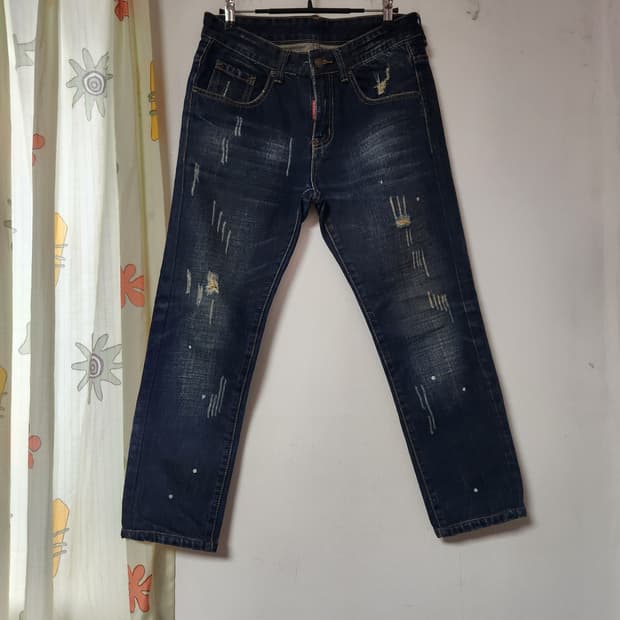 데미지 워싱 청바지 31