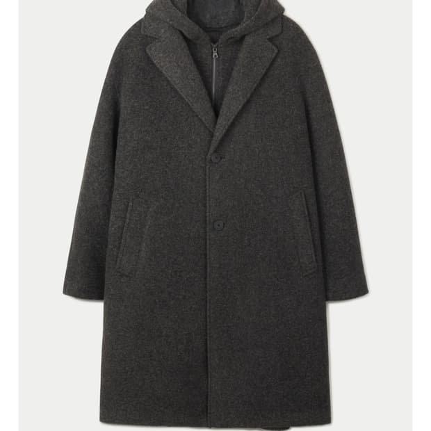 series 시리즈 울저지 후드패널 코트