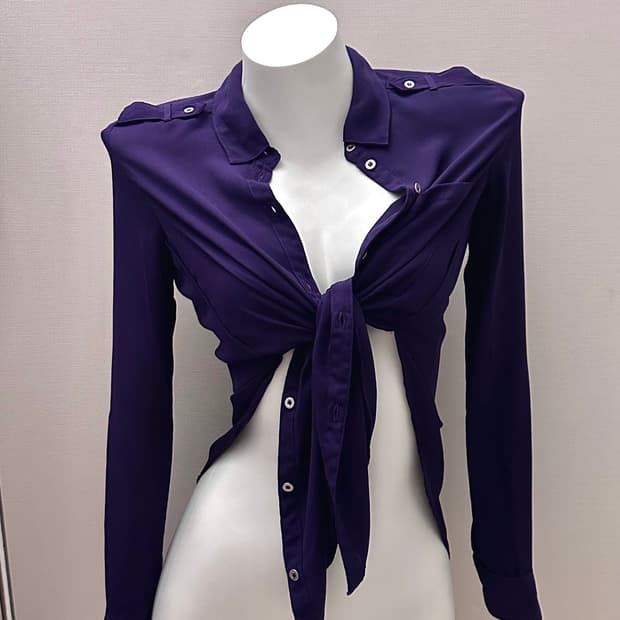 퍼플 빈티지 블라우스