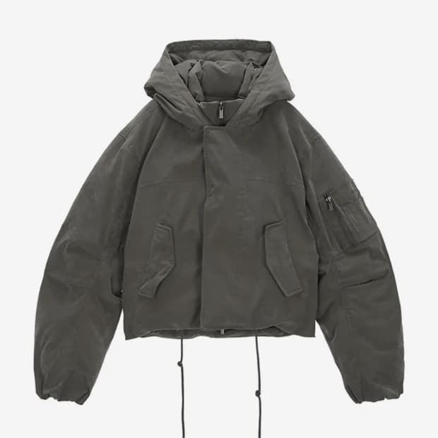 마뗑킴 후드 봄버 카키 S 구매해요