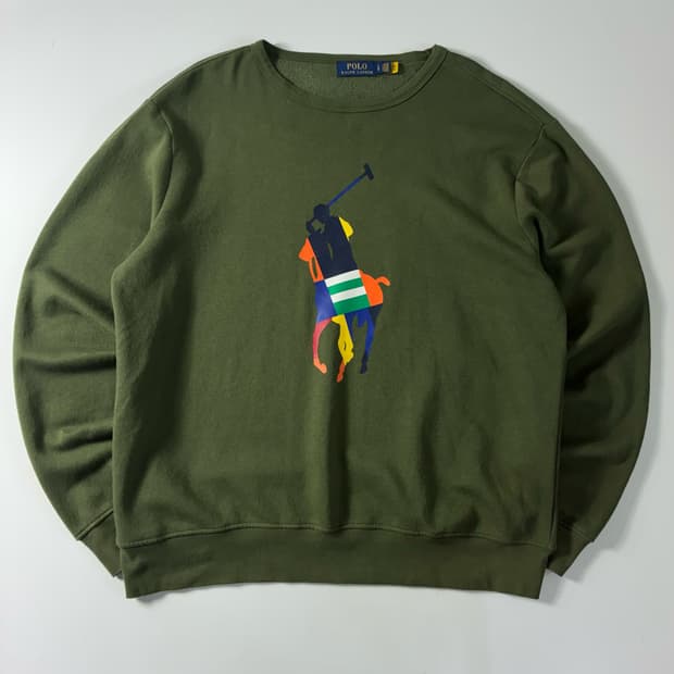 Polo  폴로 랄프로렌 빅포니 밀리터리 카키 맨투맨 