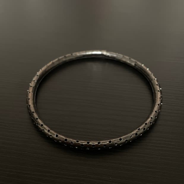 빈티지 오리엔탈 히피 도트 실버 뱅글 팔찌