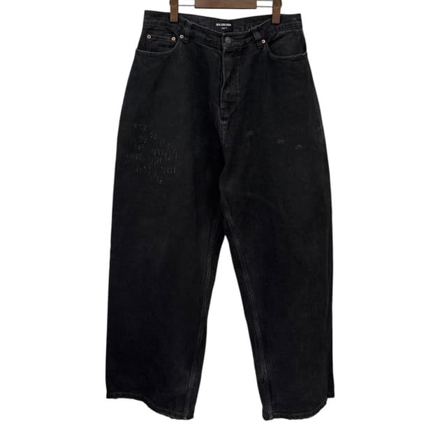 발렌시아가 배기 코티드 데님팬츠