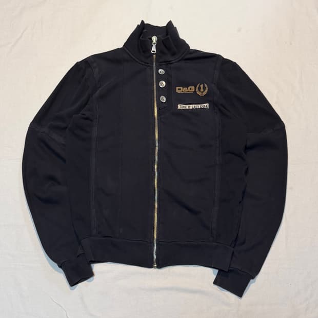 00s 돌체앤가바나 아카이브 코튼 집업 져지 블랙