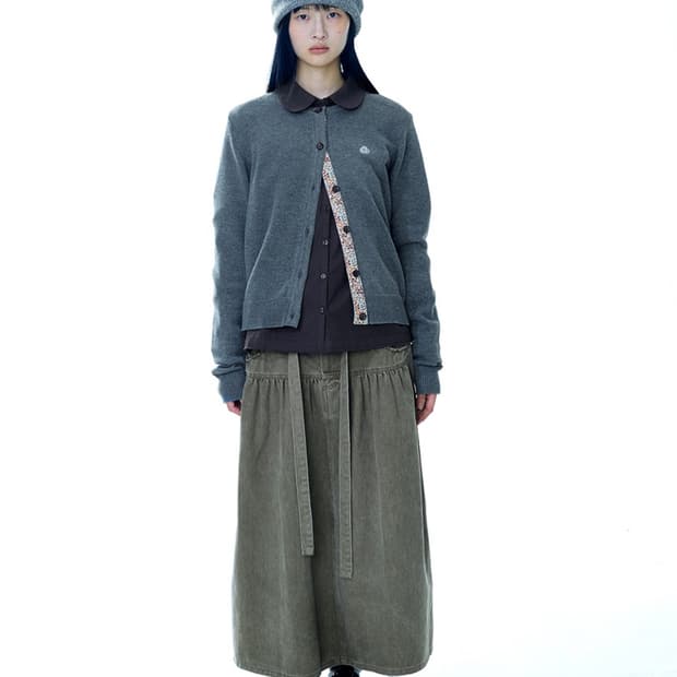 코이세이오 플라워 플래킷 가디건 그레이