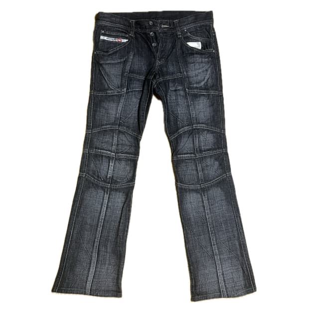 Vintage denim detail damage pants 부츠컷