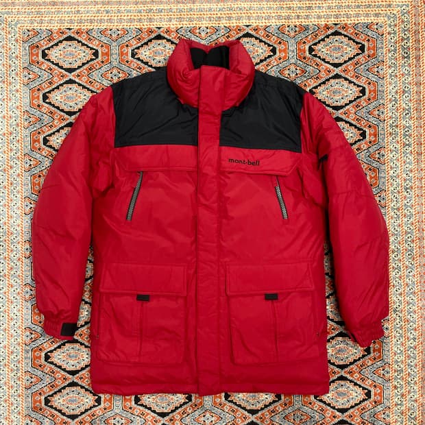 몽벨 레드 구스다운 패딩점퍼 남성100
