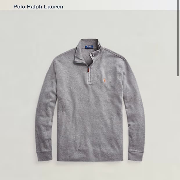폴로랄프로렌 신형 니트 반집업 그레이 (qr정품)