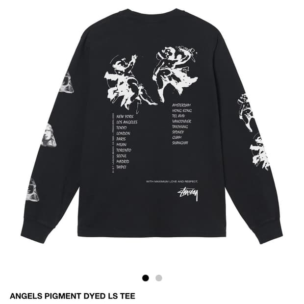 (L) 스투시 엔젤 롱슬리브 블랙 새상품
