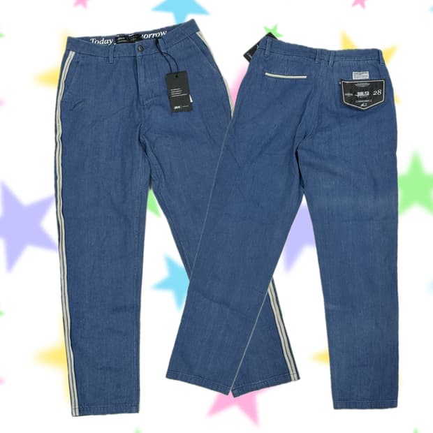 퍼블리쉬 사이드 스트라이프 데님 팬츠 빈티지 28인치 보헤미안