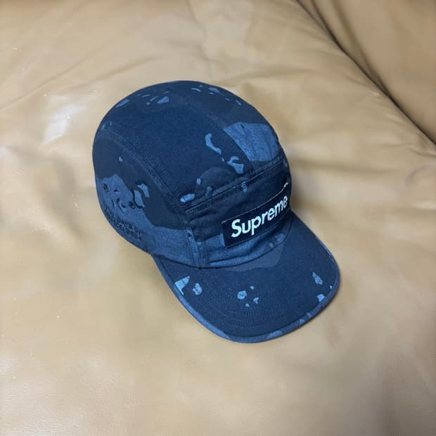 슈프림 캠프캡 모자 박스로고 21ss 오버다이드 카모 블랙