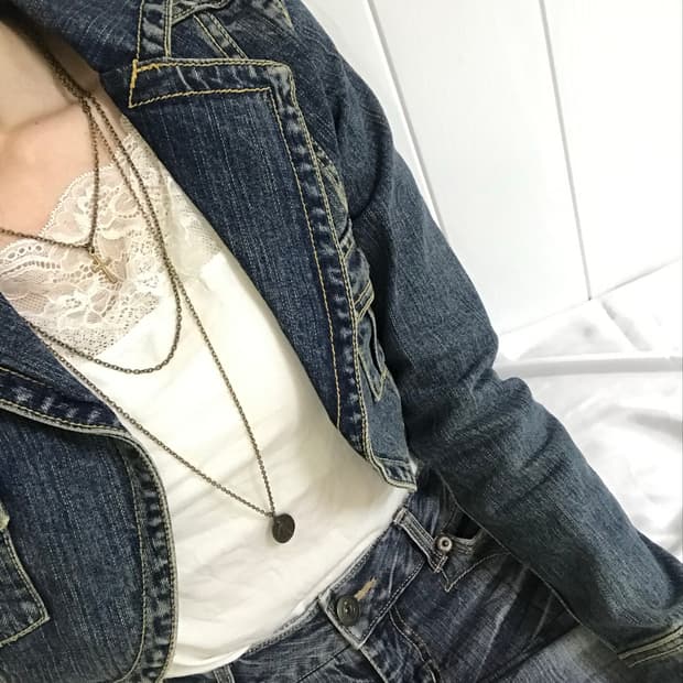 와투케 크롭 데님 자켓 Y2k