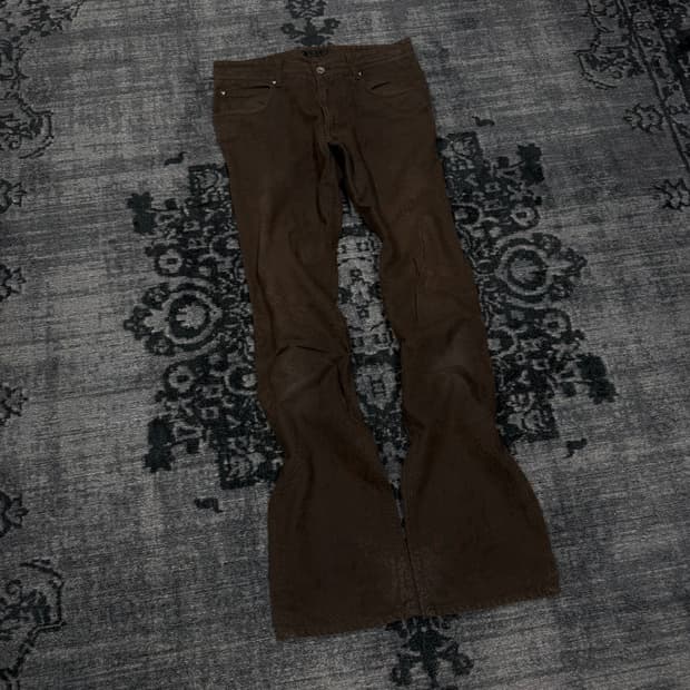 Spinash 00s brown python denim pants